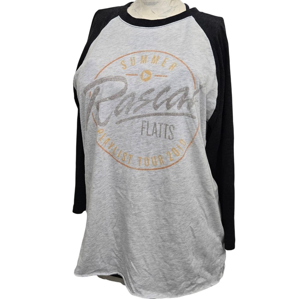 Rascal Flatts 2019 Summer Playlist Tour Shirt M Raglan Concert Baseball Tee